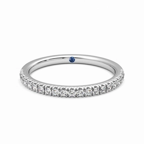 Classic Pav?? Moissanite Wedding Band with Anniversary Stone Accent Contemporary Keepsake Low-Cost Article