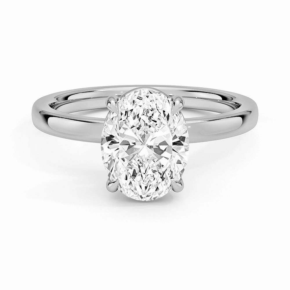 Urban Chic Classic Solitaire Oval Cut Moissanite Engagement Ring