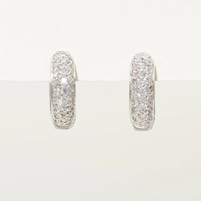 Sparkle Pop Polished Pieces 18k Pave Set Diamond Hoop Earrings | 0.50ctw