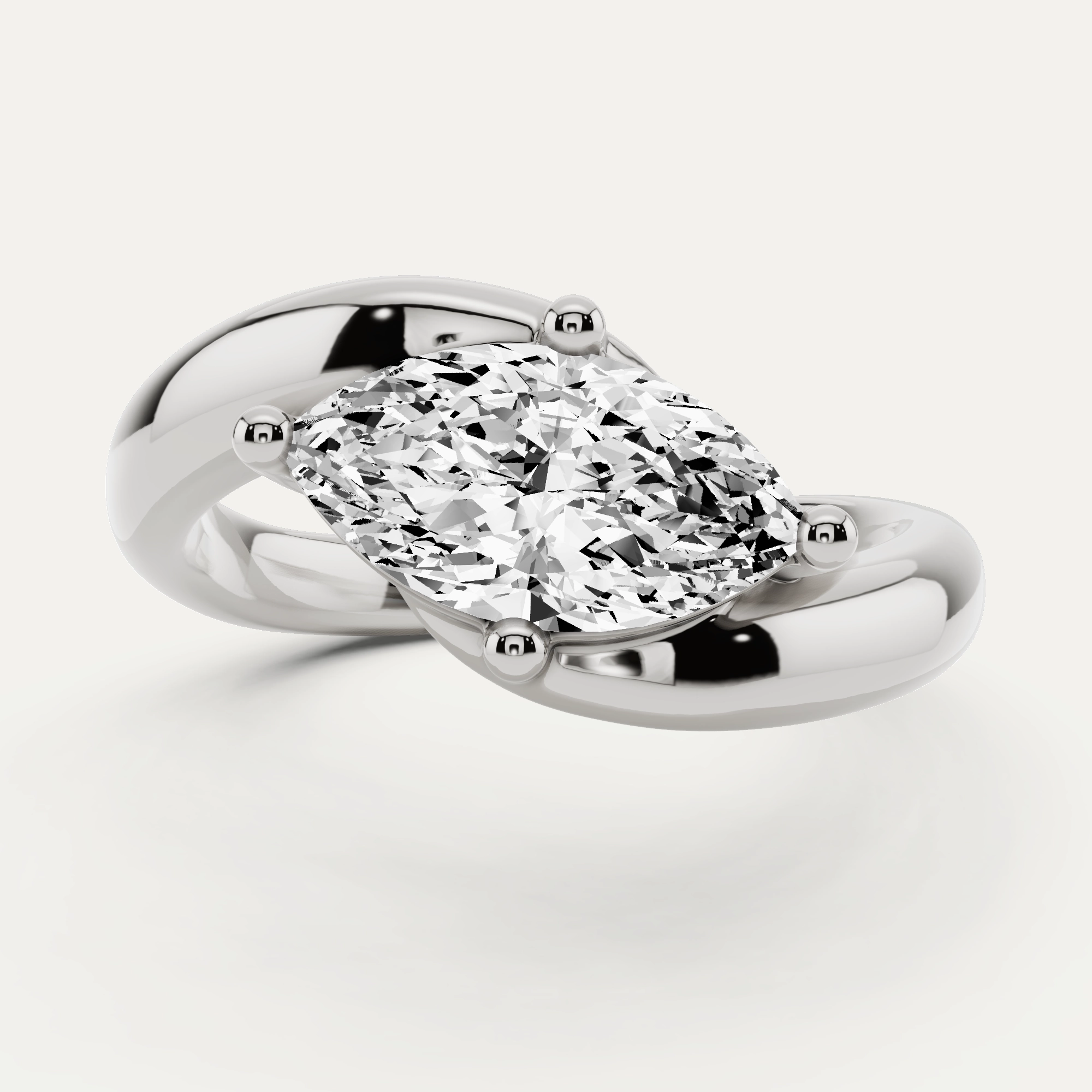 3/4 ctw Marquise Diamond East-West Solitaire Engagement Ring Engagement Accent