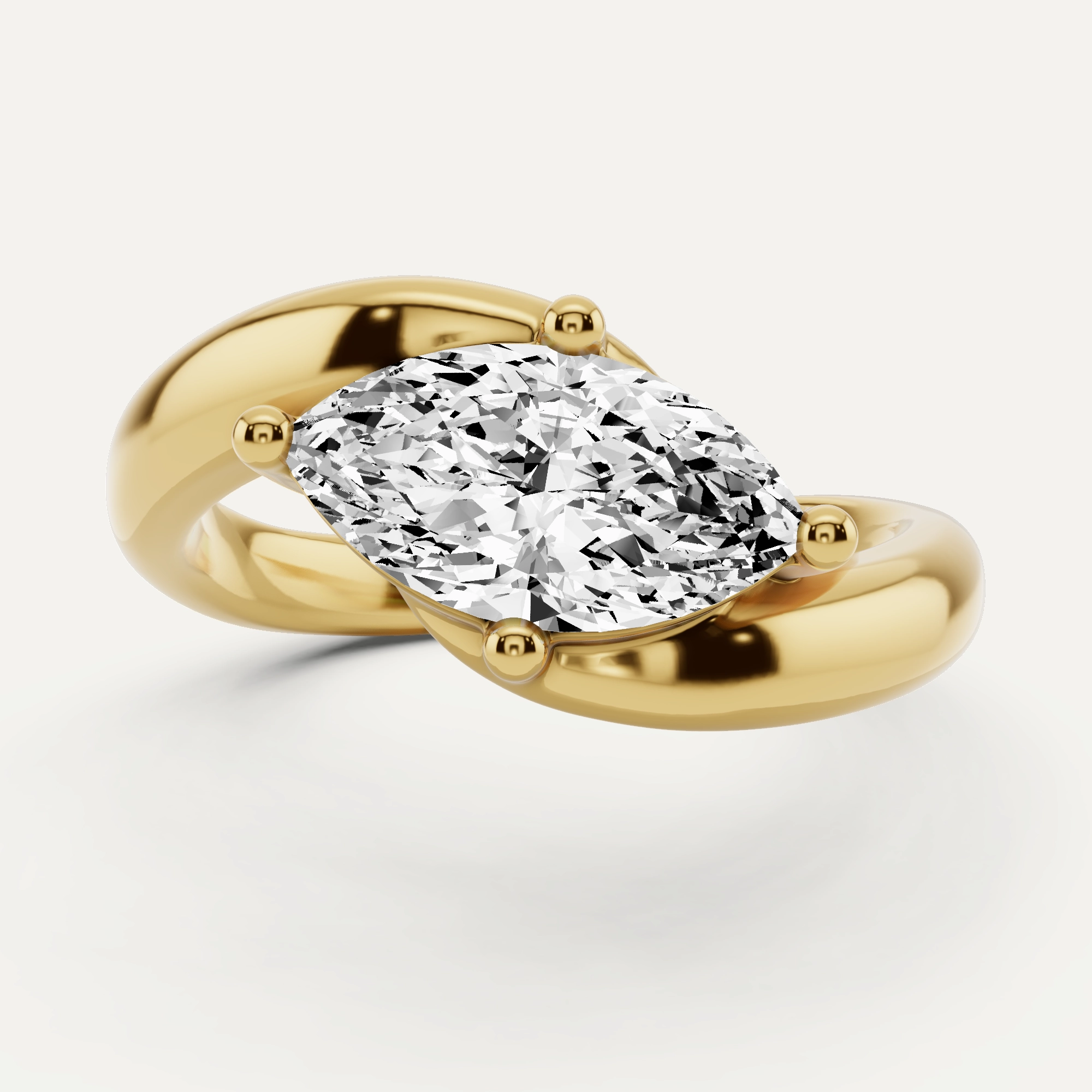 Refined Gift Artistic Touch 3/4 ctw Marquise Diamond East-West Solitaire Engagement Ring