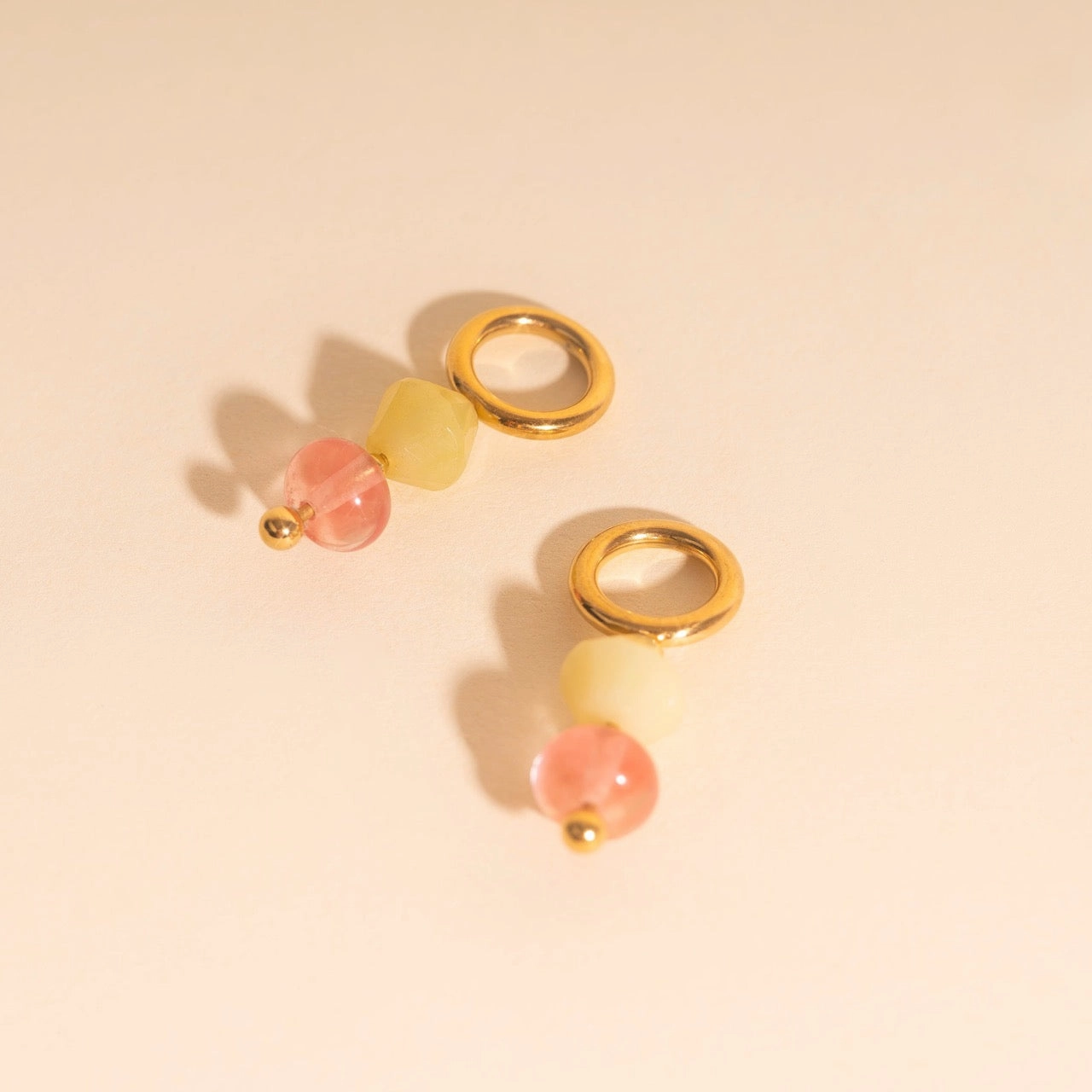Pink Lemonade Huggie Hoop Charms Casual Chic Subtle Form