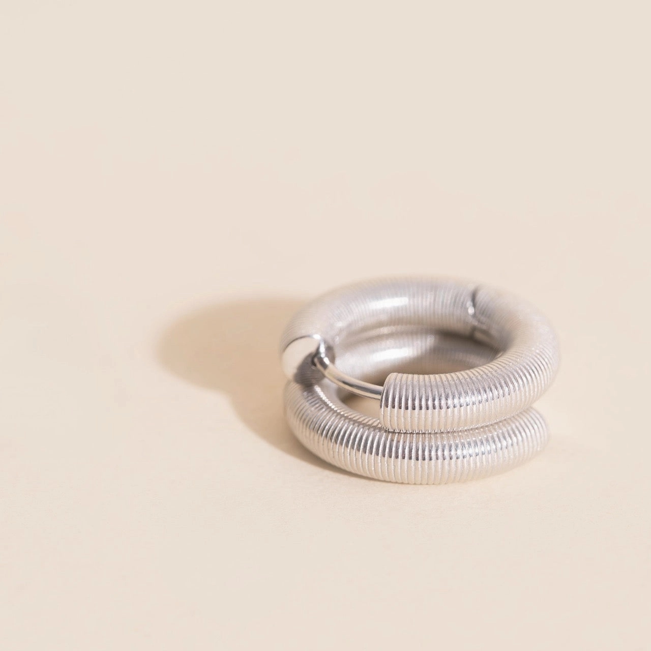 Balanced Form Coil Chunky Rounded Huggie Hoop Earrings