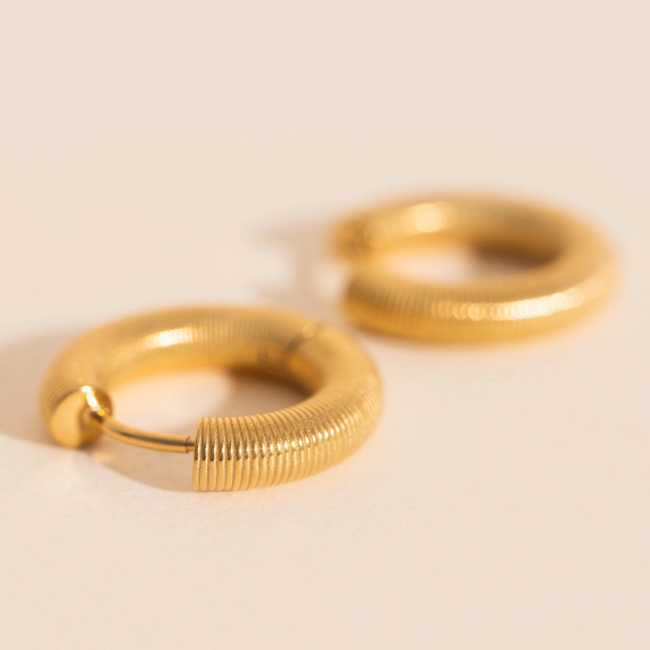 Coil Chunky Rounded Huggie Hoop Earrings All Day Spark