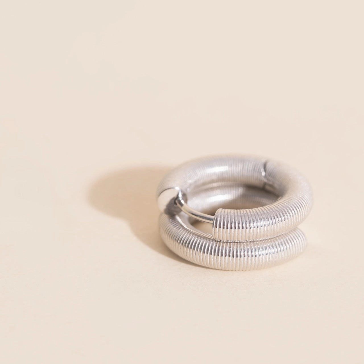 Coil Chunky Rounded Huggie Hoop Earrings Golden Hour