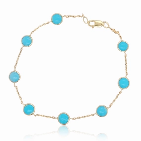 Party Ready Maximalist Energy 14K Turquoise Station Bracelet