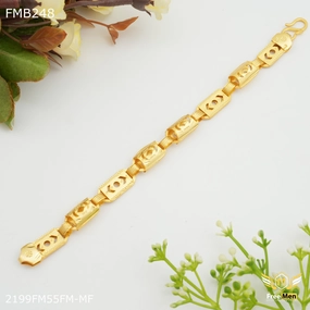 Countless Fusion Long-Lasting Freemen Broad Nawabi goldne Bracelet For Men - FMB248