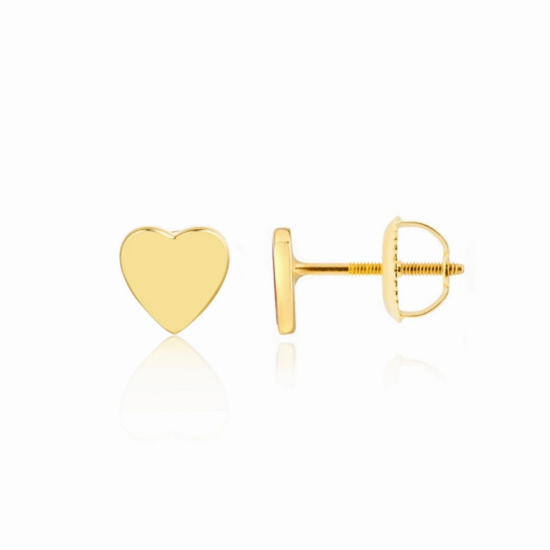 Beach Embellishment Artistic Item Gold Plated Surgical Steel Post Heart Stud Earrings