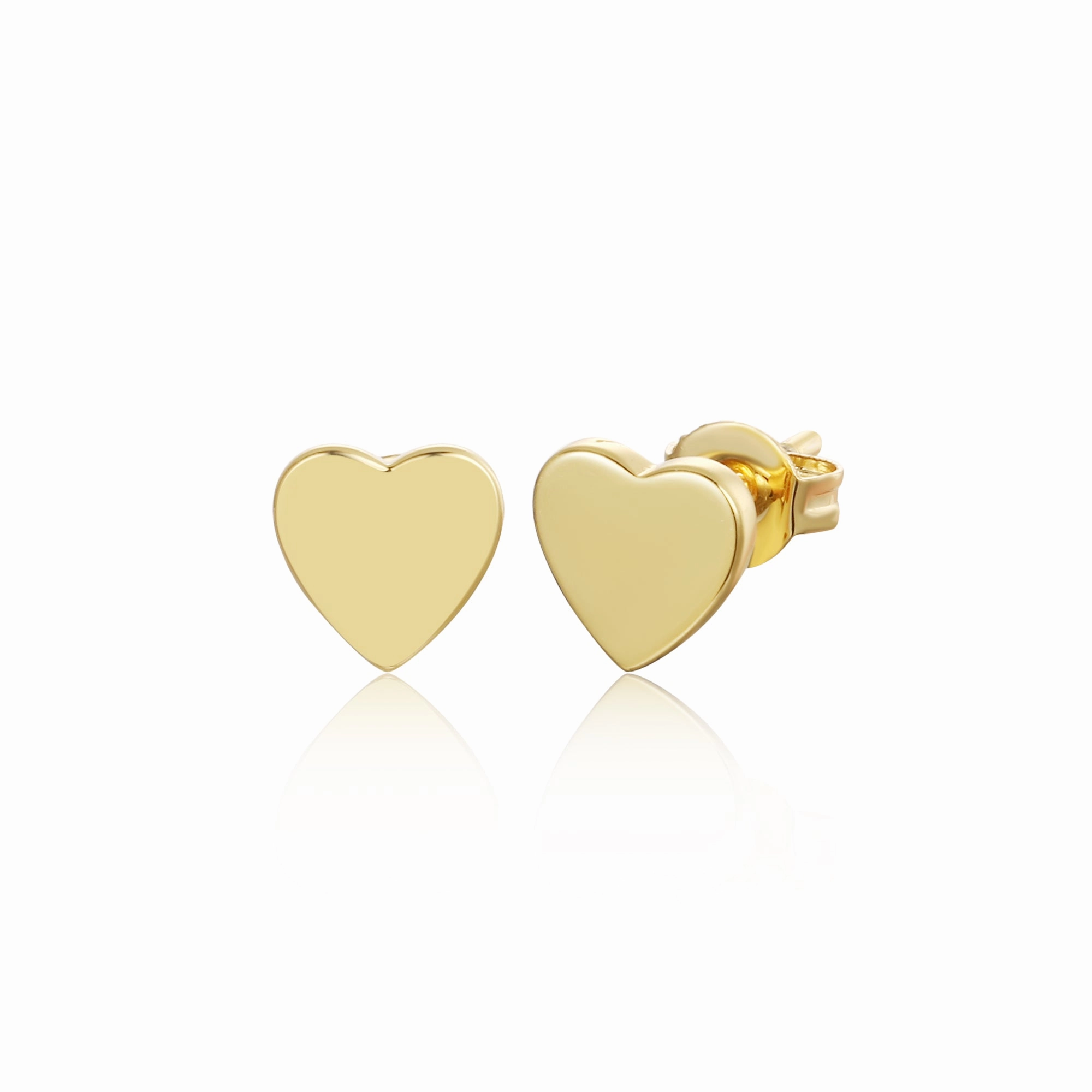 Summer Adornment Ornate Adornment Gold Plated Surgical Steel Post Heart Stud Earrings