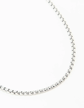 Waterproof Stainless Steel Round Box Chain Short Necklace Self Reward Handmade Jewelry
