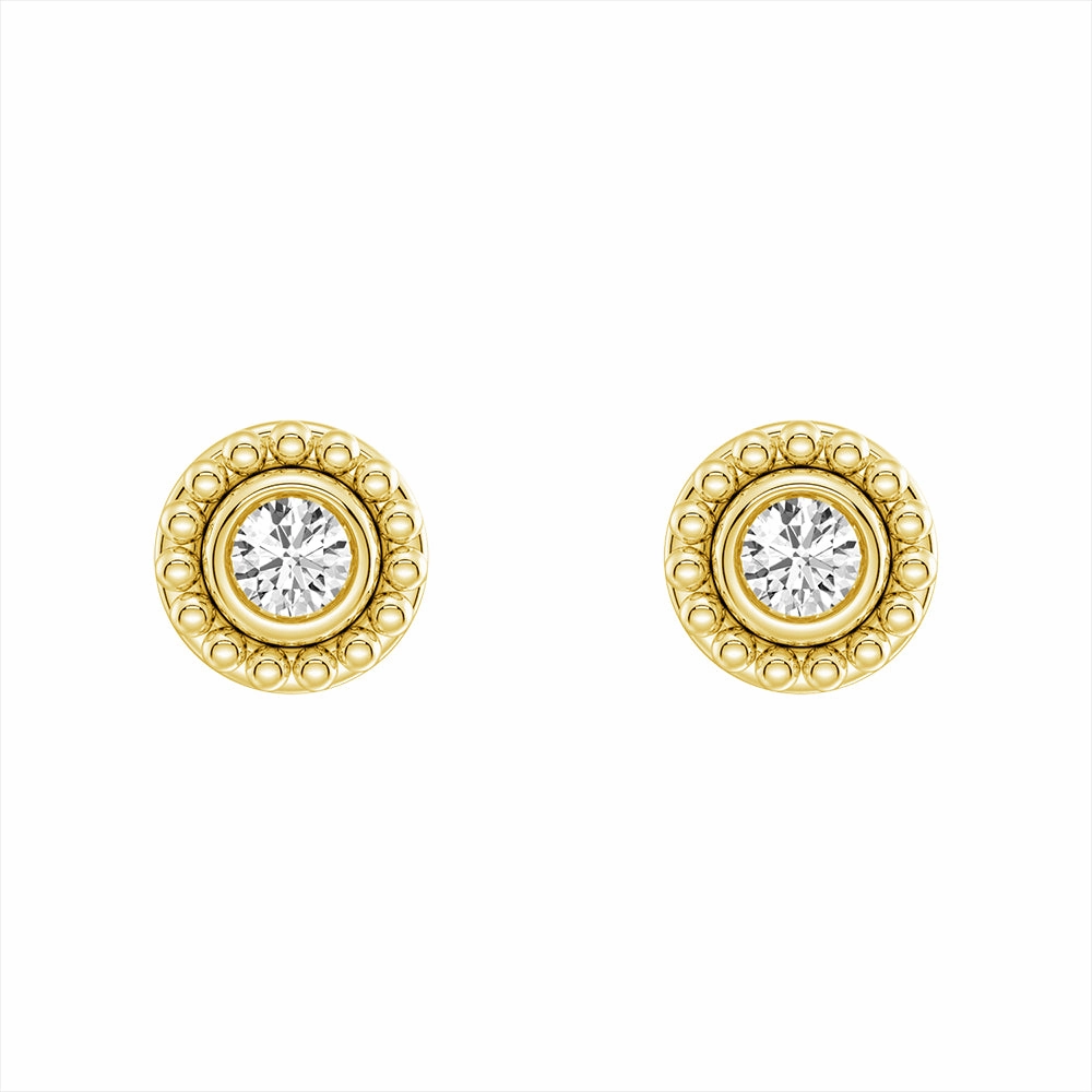 Convertible 2 in 1 Beaded Jacket Stud Earrings with Lab Grown Diamond Sturdy Adornment Trendy Must-Have