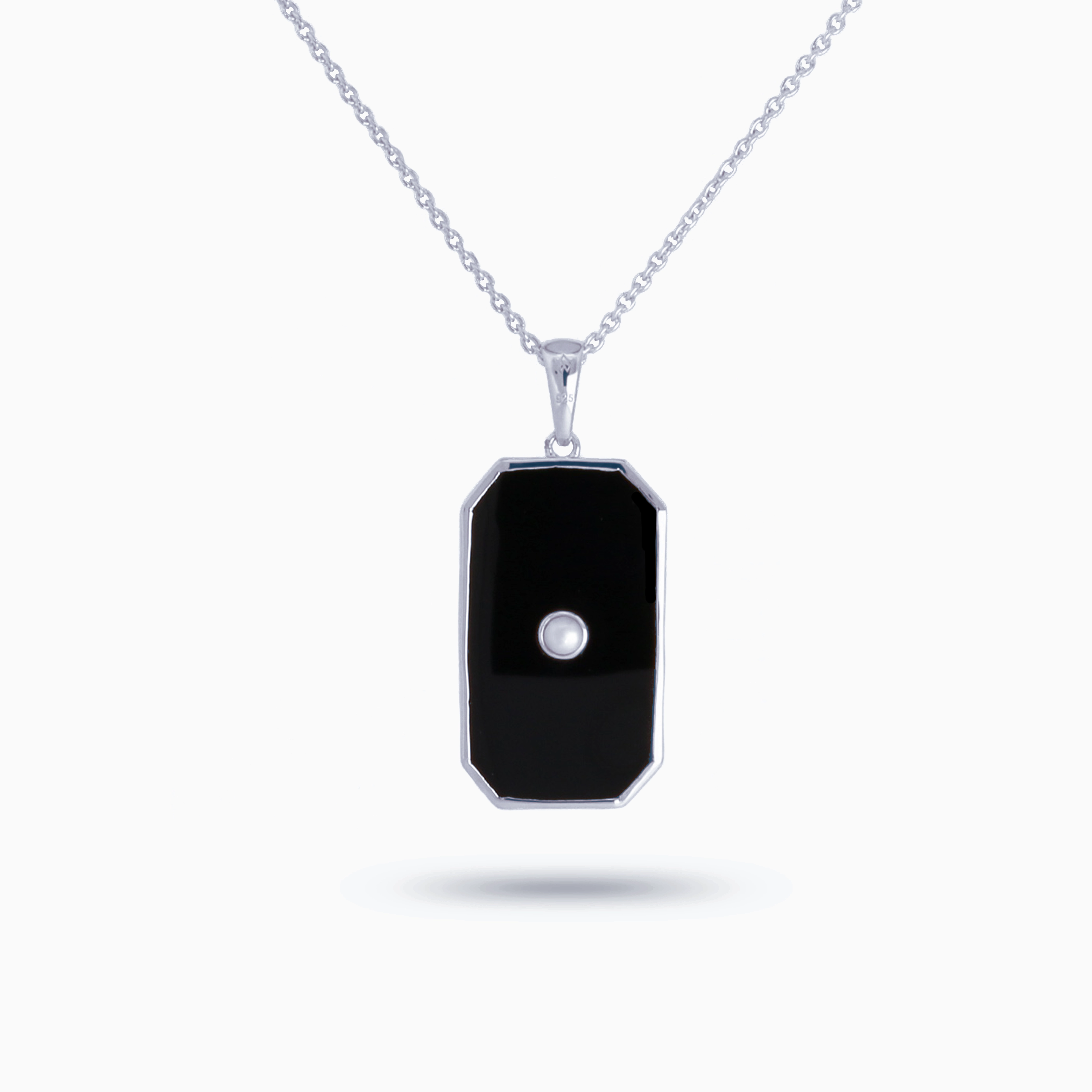 Timeless Edge Amare Wear Black Onyx with Pearl and White Topaz 2-Sided Tag