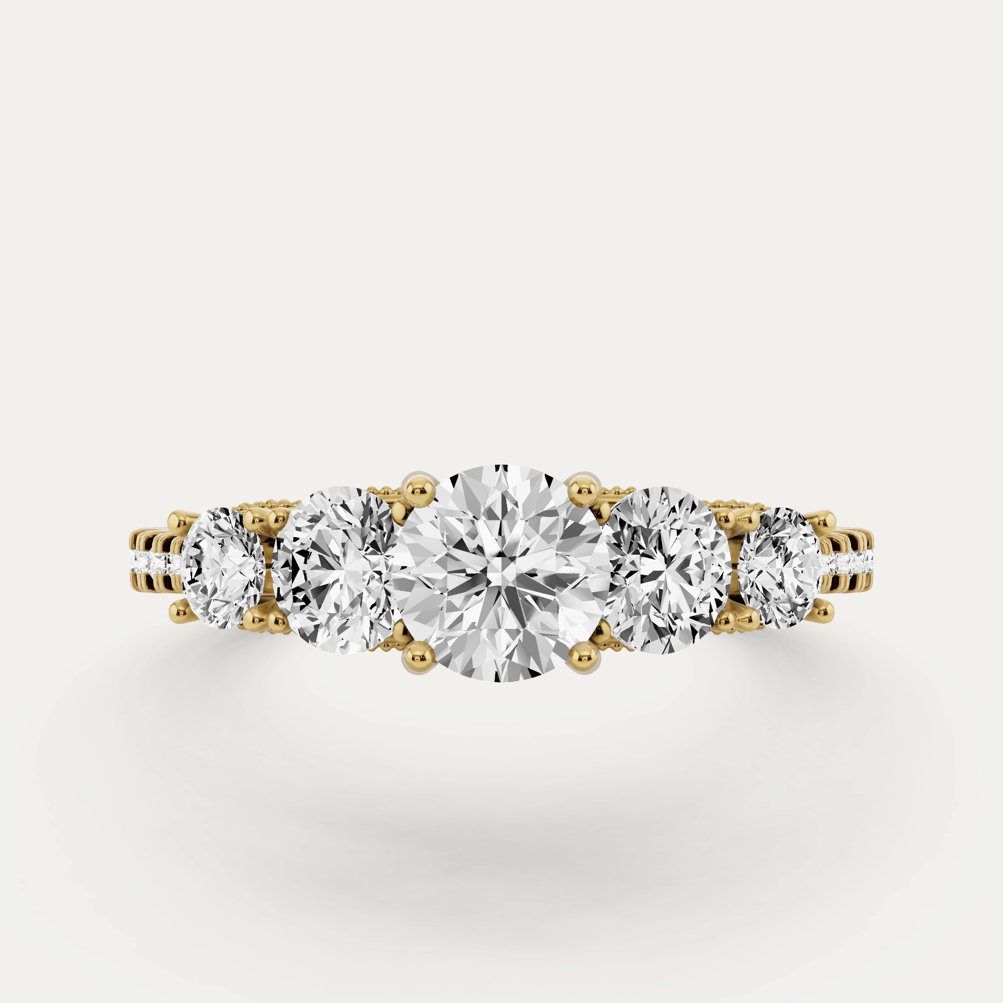 1 1/3 ctw Round Diamond Five-Stone Engagement Ring Custom Style