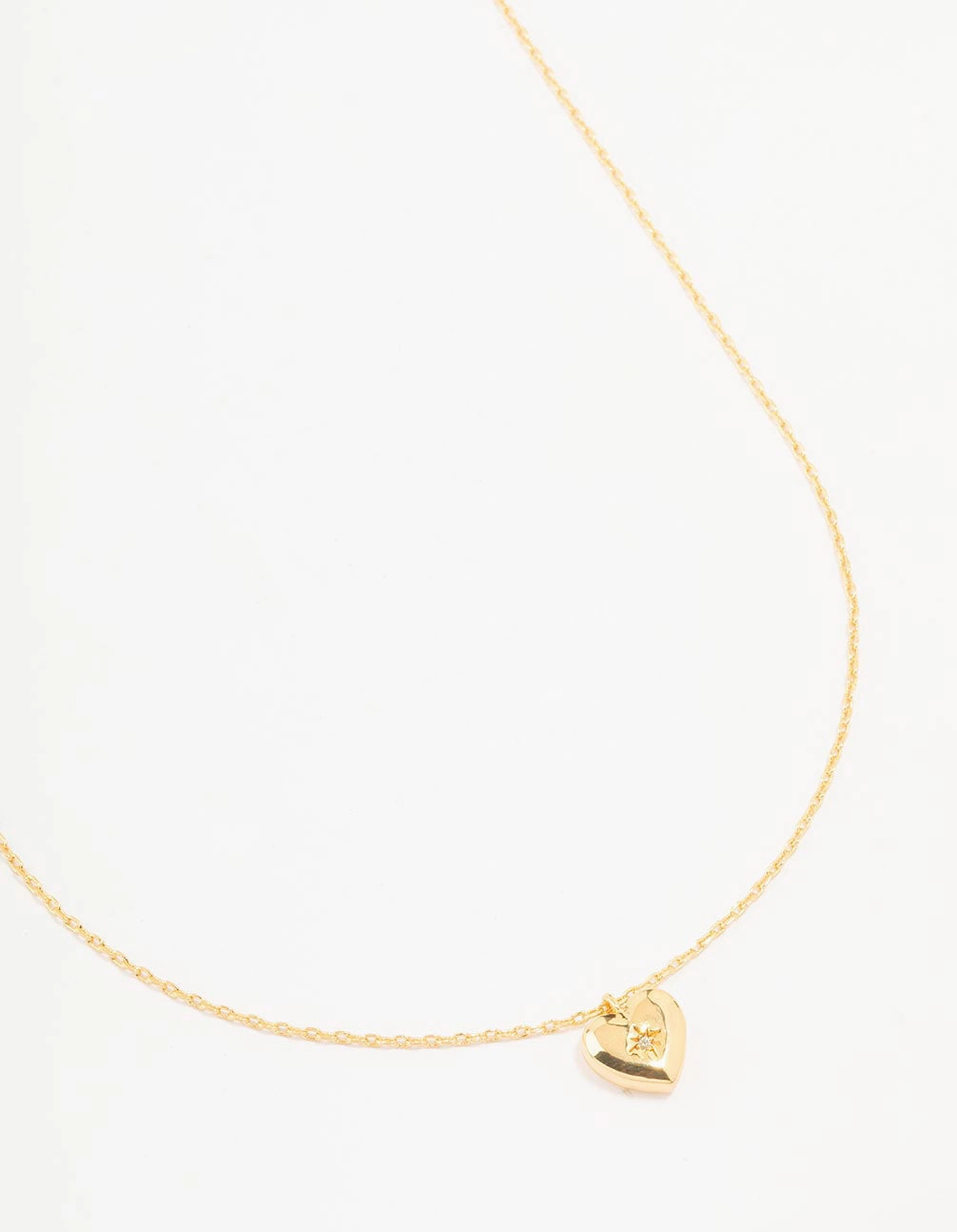 Boho Present Gold Plated Cubic Zirconia Heart Pendant Necklace