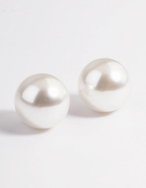 Plastic Giant Pearl Stud Earrings High-Quality Ornament