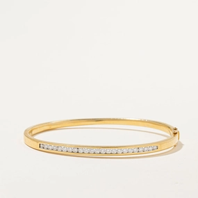 Channel Set Diamond Bangle | 1.00ctw | 6.5" | Bold Touch Soft Radiance