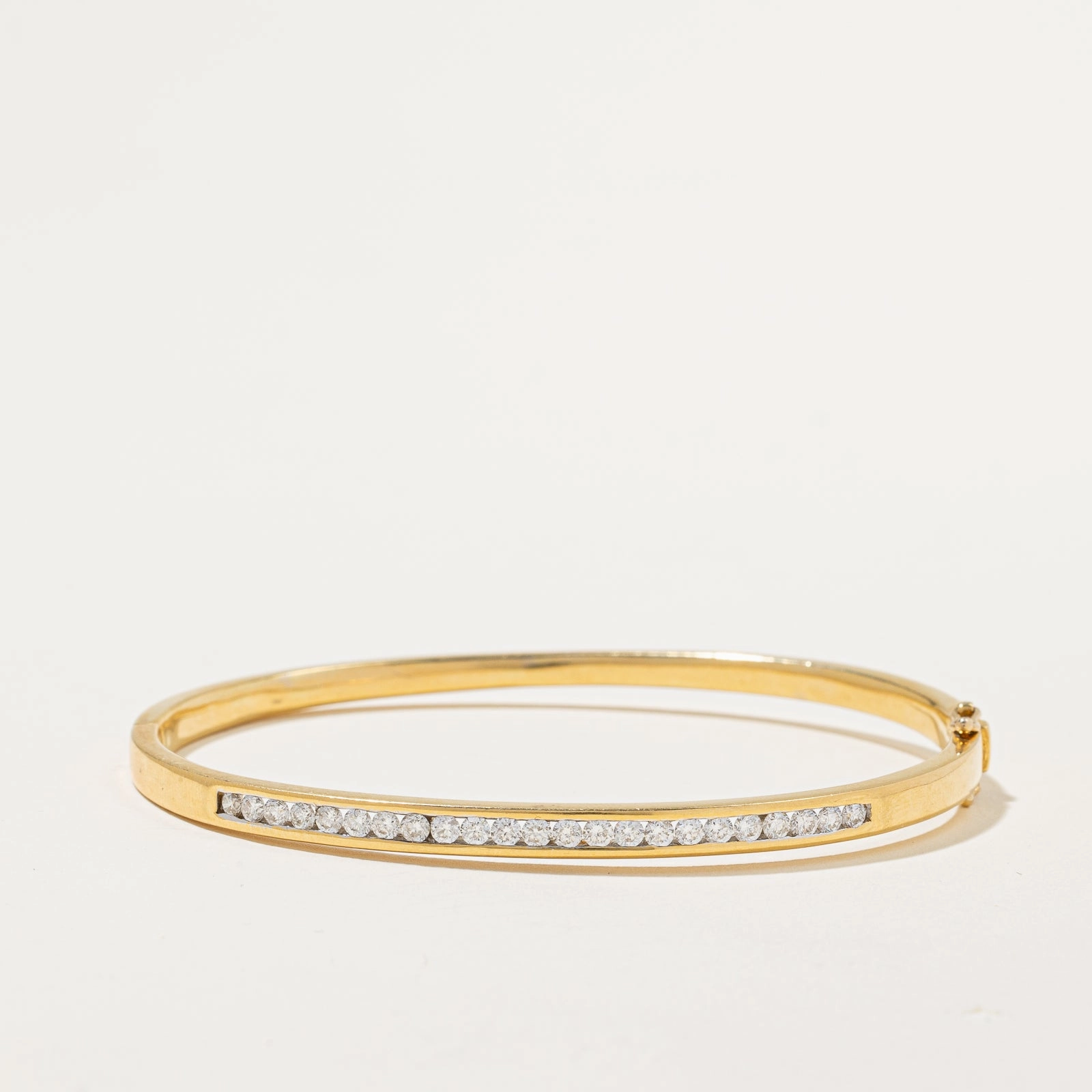 Channel Set Diamond Bangle | 1.00ctw | 6.5" | Bold Touch Soft Radiance