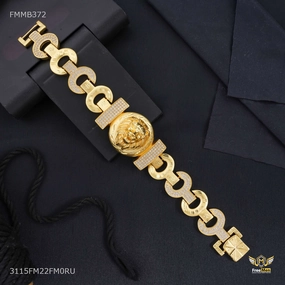 All-Occasion Winter Glam Luxury Lion Face with AD Bracelet for Men - FMMB372
