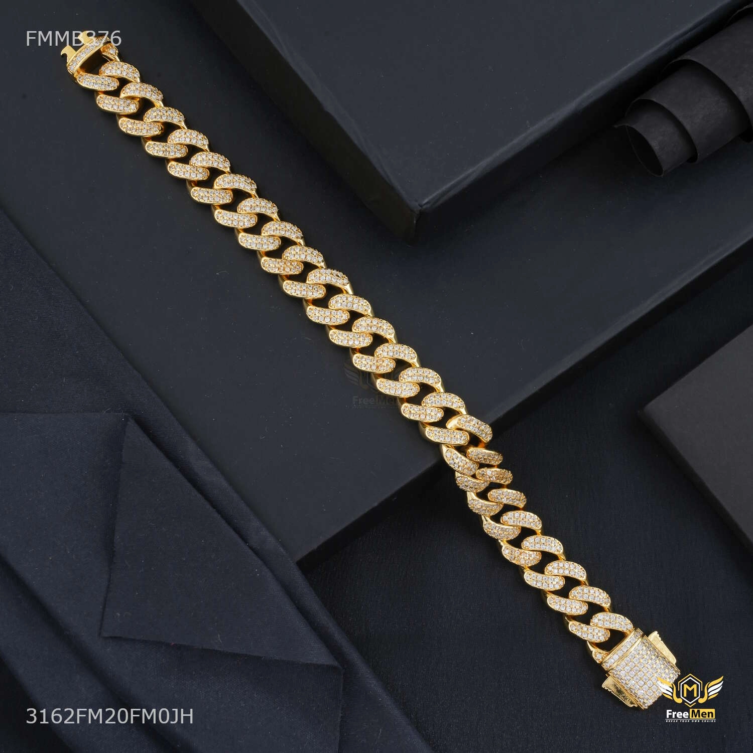 Best Combinations Owel Ring Dimonds Bracelet for Men - FMMB376