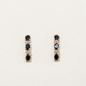 Sapphire & Diamond Drop Earrings | 1.00ctw, 0.02ctw | Daily Essentials Unique Design