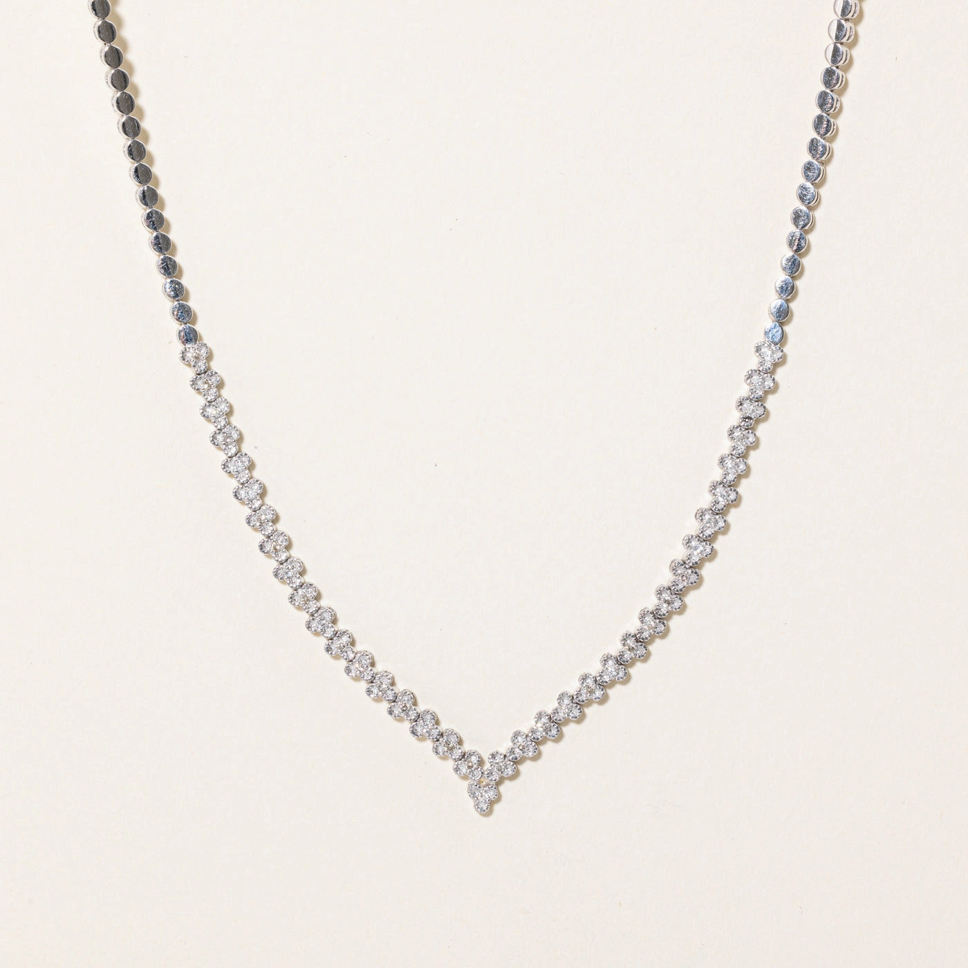 Illusion Set Diamond Necklace | 0.18ctw | 16" | Perfect Pair