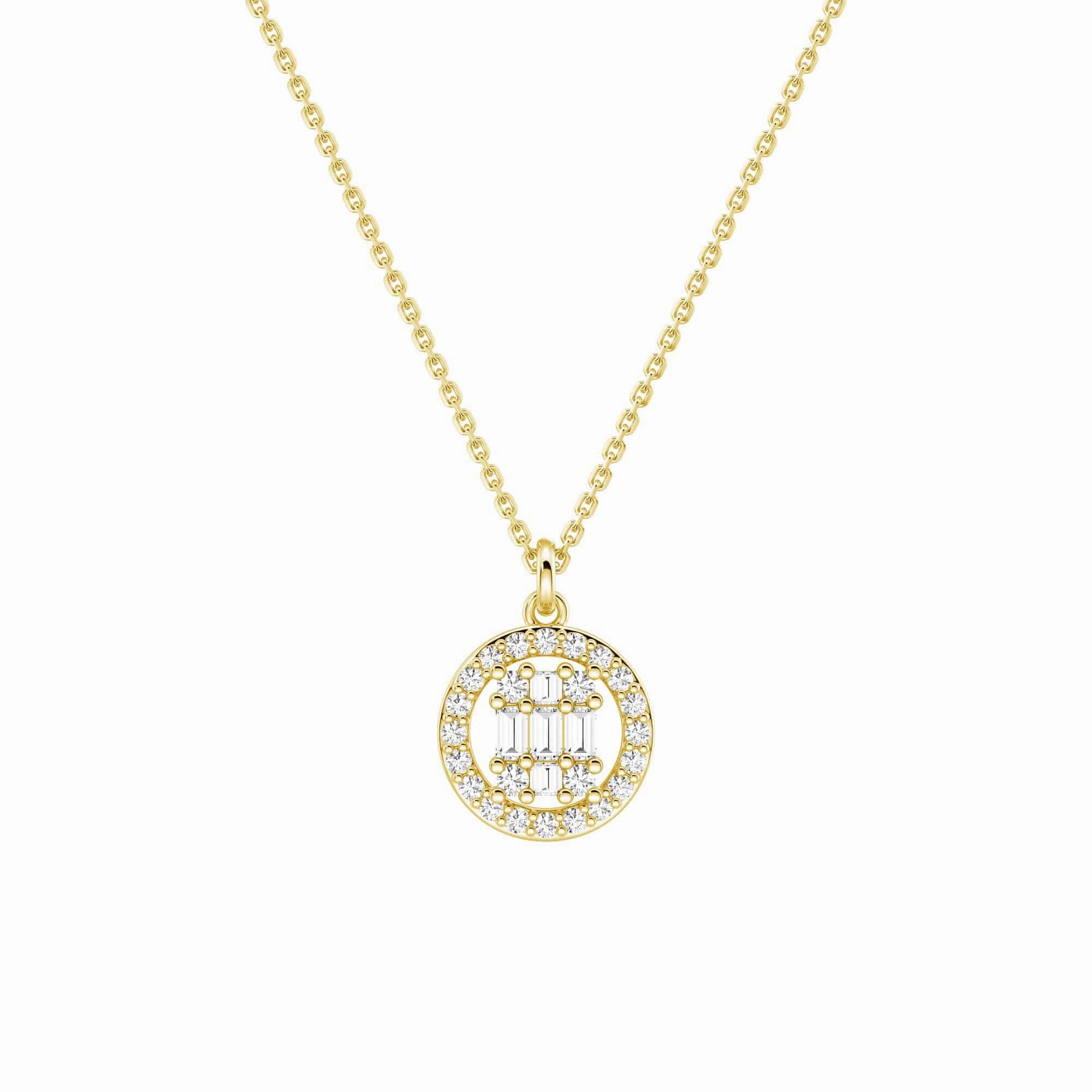 Infinity Halo Lab Grown Diamond Circle Cluster Necklace Bold Gift Youth Gift