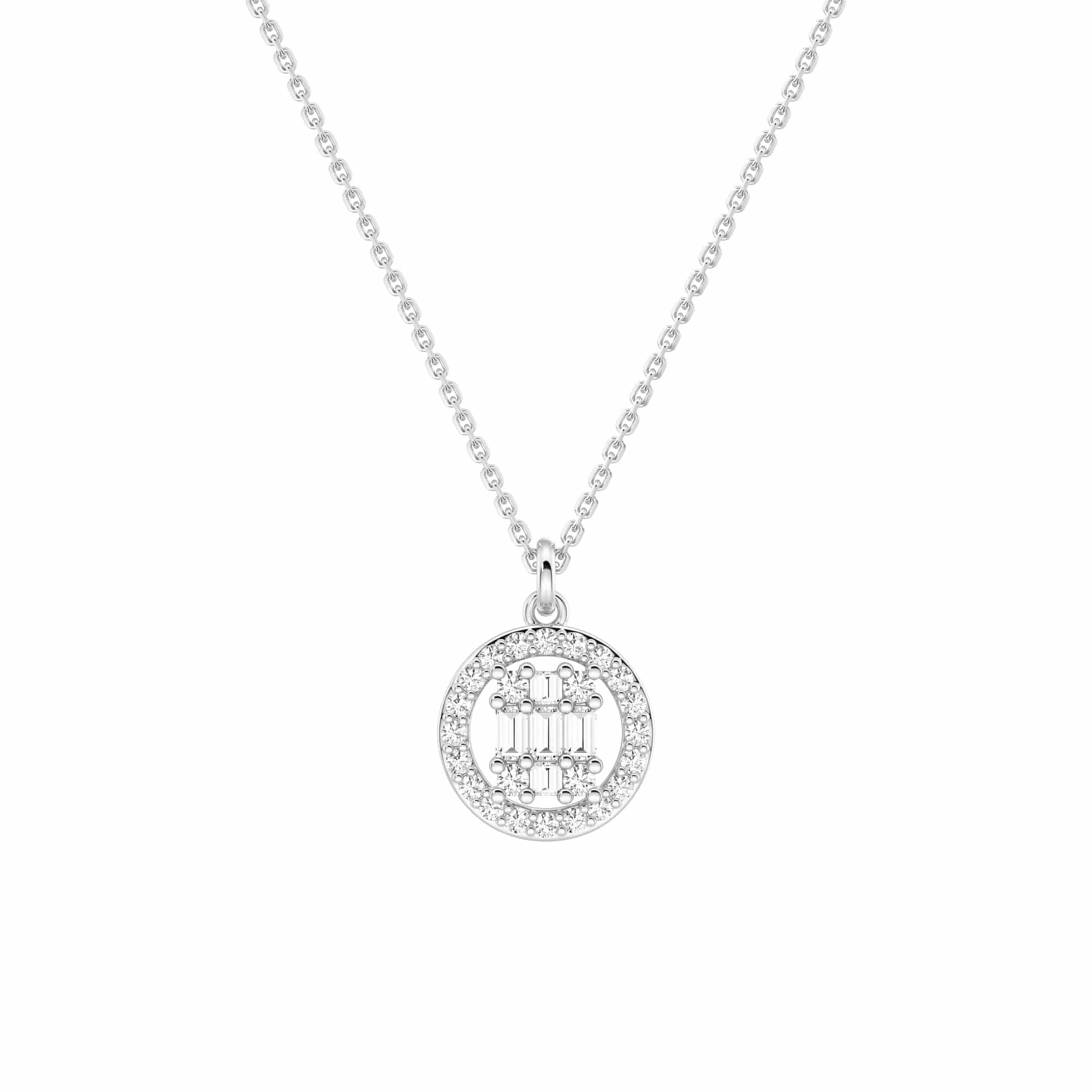 Infinity Halo Lab Grown Diamond Circle Cluster Necklace Trendy Accent Winter Holiday Accessory