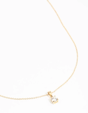 Gold Plated Sterling Silver Cubic Zirconia 1/2 Carat Bale Necklace Rarely Worn Piece Divine Adornment