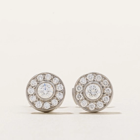 Tiffany & Co' Circlet Diamond Platinum Earrings | 0.68ctw | Trend Forward Weekend Accent