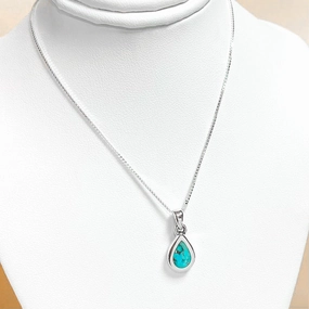 Sterling Silver Pendant With Inlaid Turquoise Business Present Elegant feature