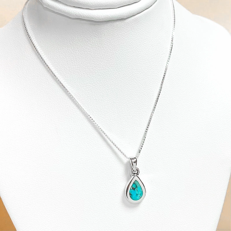 Sterling Silver Pendant With Inlaid Turquoise Business Present Elegant feature