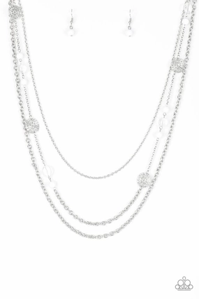 Modern Detail Paparazzi Accessories ?Pretty Pop-tastic! - White Necklace? Flat Rate Ship $4.50?