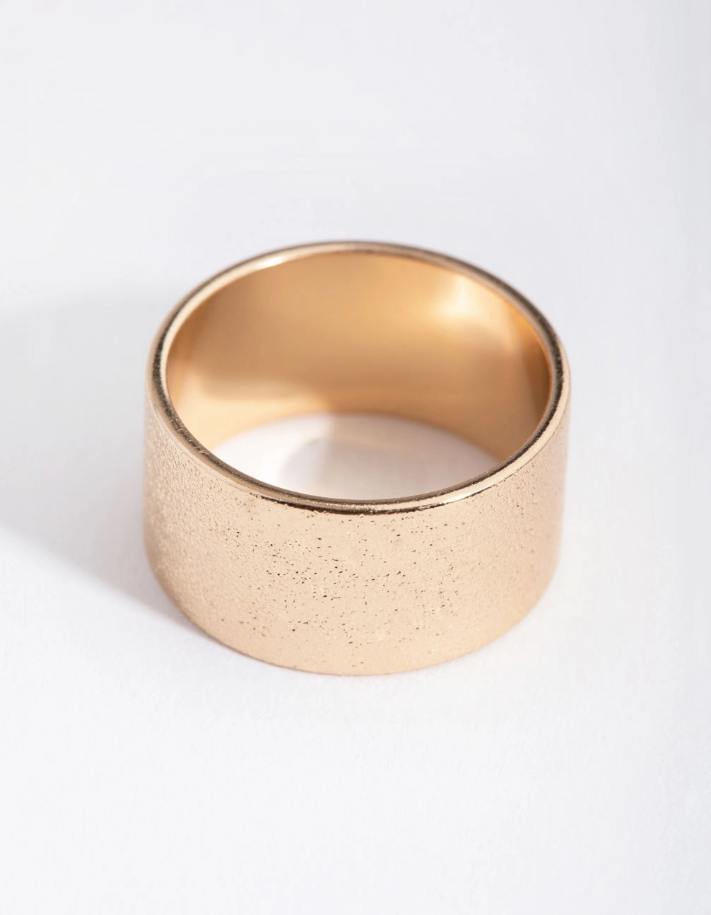 Holiday Accent Timeless Adornment Gold Textured Wide Band Ring