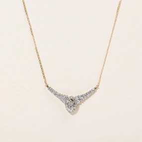 Silky Finish Daily Classic Diamond Scoop Necklace | 2.10ctw | 17" |
