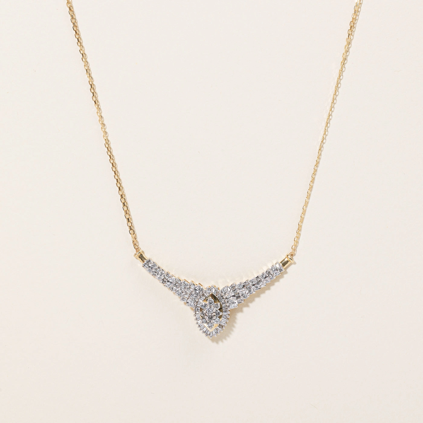 Silky Finish Daily Classic Diamond Scoop Necklace | 2.10ctw | 17" |