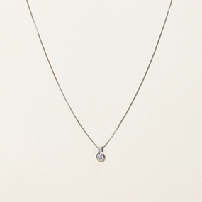 Chic Gift Bezel Set Diamond Pendant Necklace | 0.25ctw | 18"