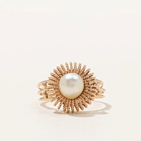 Evening Accessory Textured Pearl Ring | SZ 7.25 |