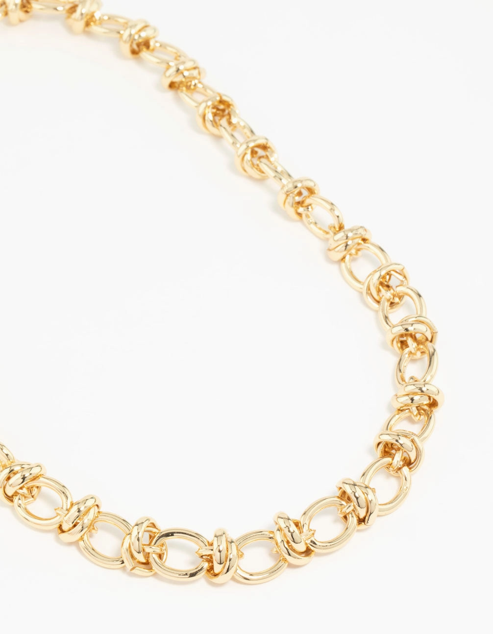 Gold Plated Knotted Chain Necklace Glamorous Vibe Unique Gift