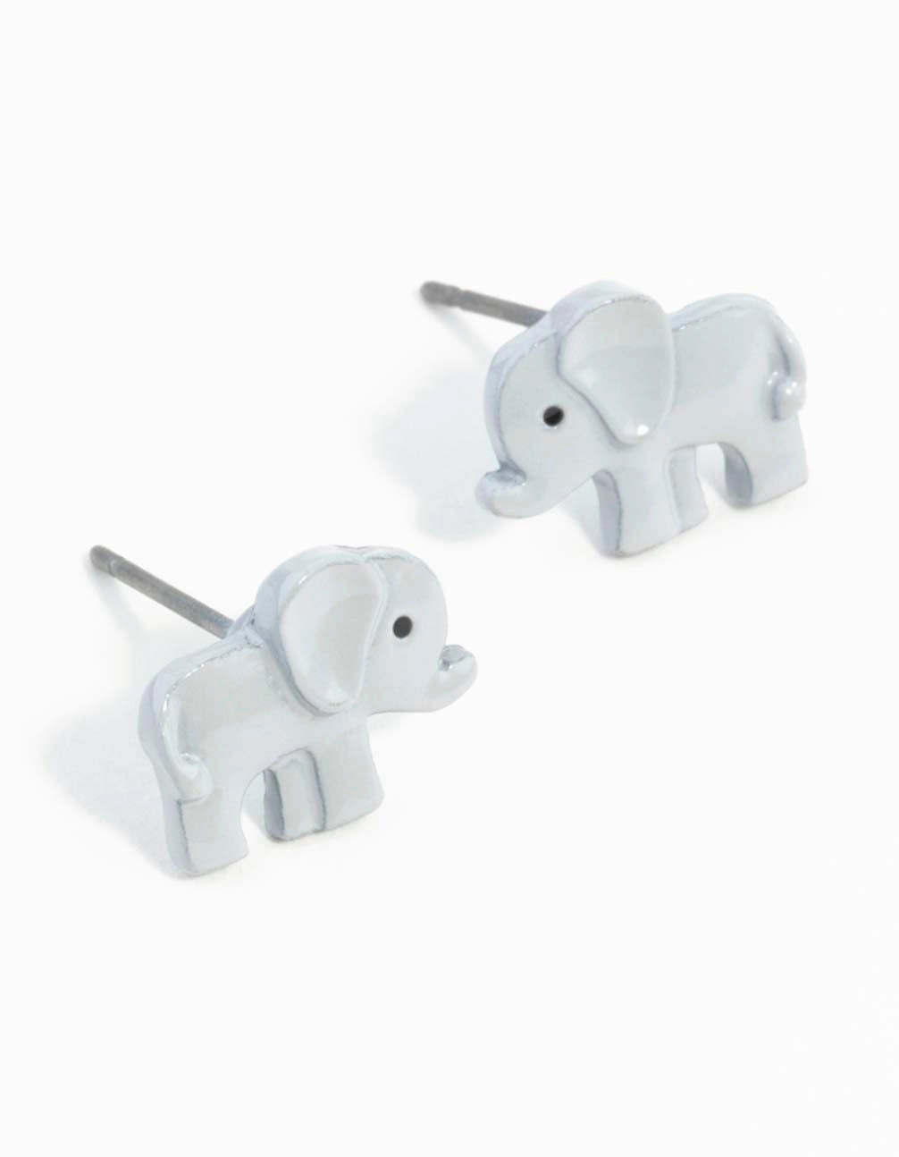 Geometric Piece Mini Elephant Stud Earrings