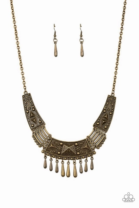 For Boss Paparazzi Accessories ?STEER It Up - Brass Necklace? Flat Rate Ship $4.50?