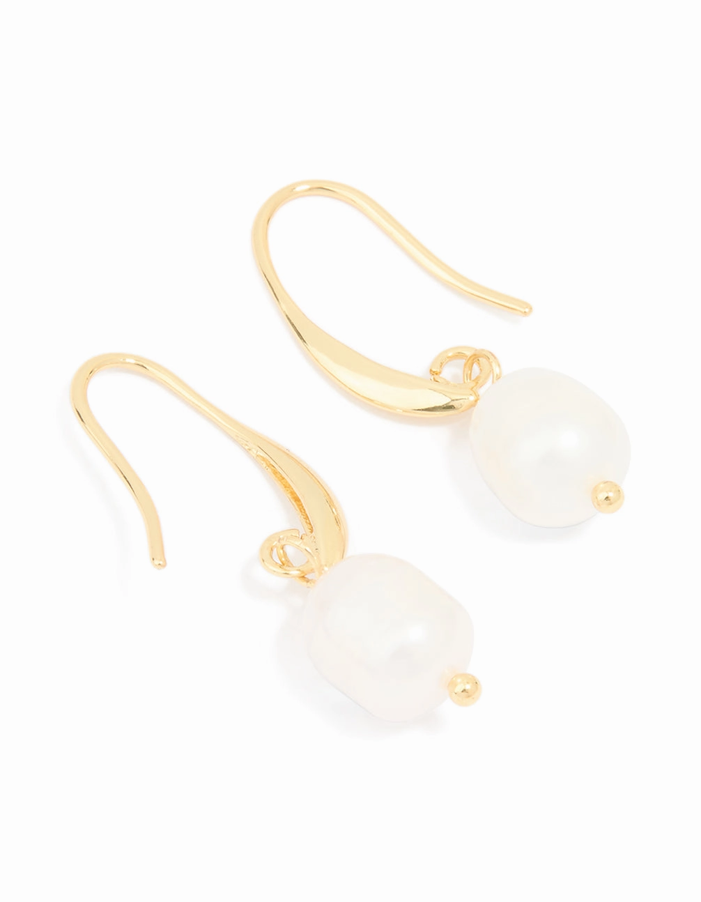 Occasion Look Bright Pop Gold Plated Freshwater Pearl Medium Hook Earrings
