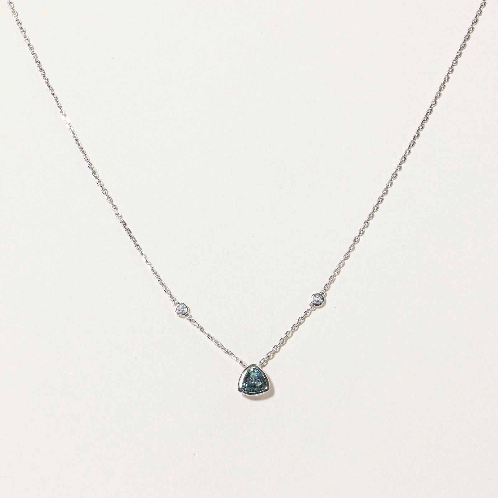 GIA Unheated Sapphire & Diamond Pendant Necklace | 1.06ct, 0.06ctw | 15.5" Handcrafted Finish