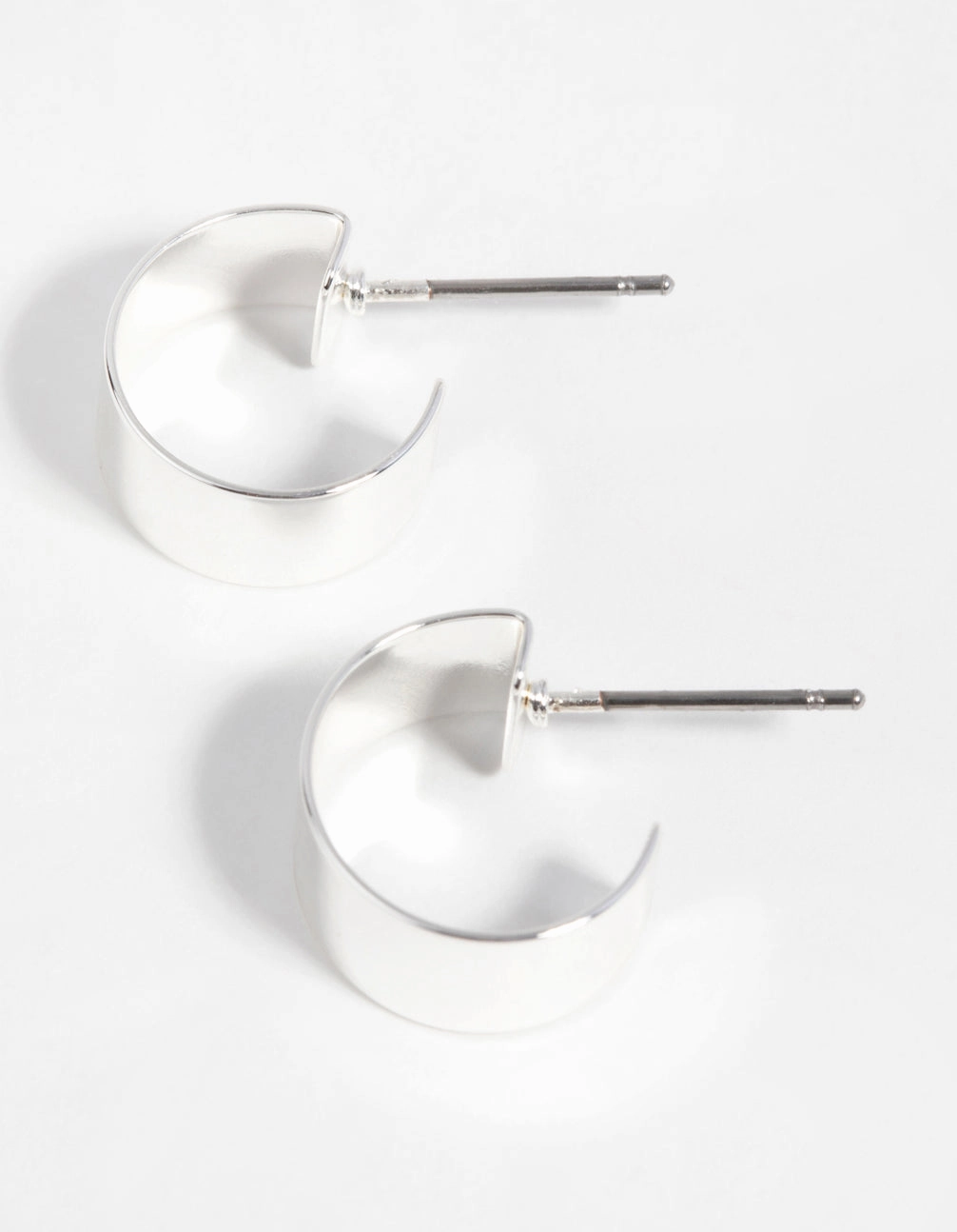 Silver Thick Hoop Earrings Refined Vibe