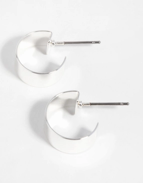 Silver Thick Hoop Earrings Refined Vibe