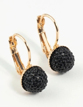 Gold Sparkle Ball Clip On Earrings Vacation Accent