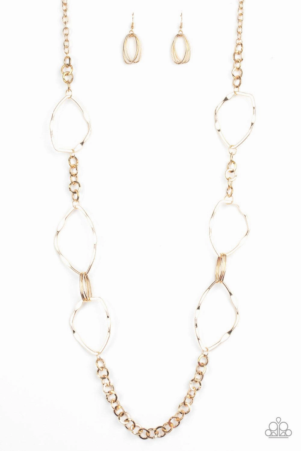 Paparazzi Accessories ? Abstract Artifact - Gold Necklace?Flat Rate Ship $4.50? Versatile Present Event Jewelry