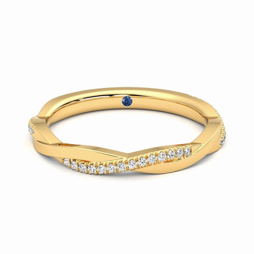 Low-Cost Decoration Twisted Band Pav?? Moissanite Wedding Band with Anniversary Stone Accent