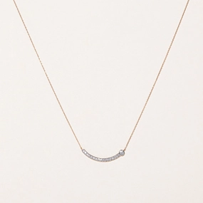 Diamond Scoop Pendant Necklace | 0.24ctw | 18" | Layered Combo