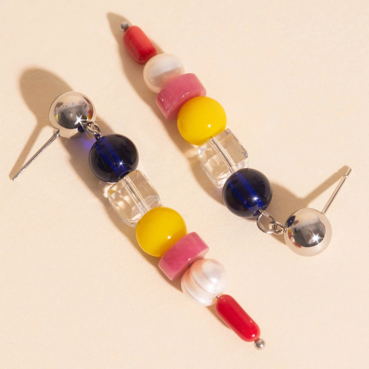 Sea Glass Dangle Stud Earrings Exclusive Shine Elegant Accent