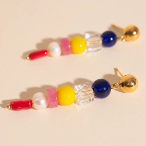 Sea Glass Dangle Stud Earrings Custom Accessories Elegant Piece